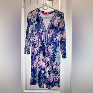 Lilly Pulitzer Melli Dress Iris Blue Giraffic Park size medium
